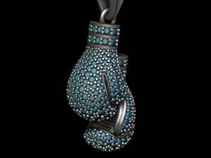 Boxing gloves pendant with gems 3D Print Model