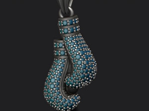 Boxing gloves pendant with gems 3D Print Model