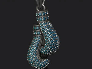 Boxing gloves pendant with gems 3D Print Model