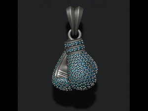 Boxing gloves pendant with gems 3D Print Model