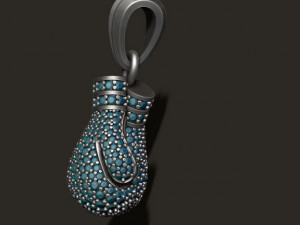 Boxing gloves pendant with gems 3D प्रिंट मॉडल