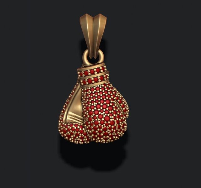 Boxing gloves pendant with gems 3D प्रिंट मॉडल .c4d .max .obj .3ds .fbx .stl .blend 