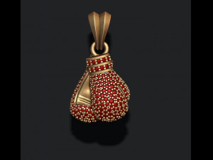 Boxing gloves pendant with gems 3D Print Model