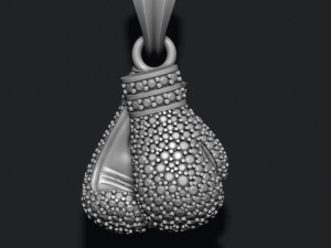 Boxing gloves pendant with gems 3D प्रिंट मॉडल