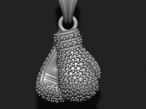Boxing gloves pendant with gems 3D Print Model