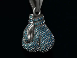 Boxing gloves pendant with gems 3D Print Model