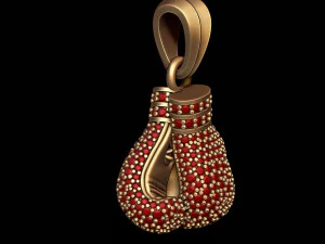 Boxing gloves pendant with gems 3D Print Model