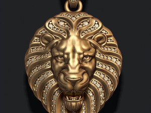 Lion pendant with diamonds and opened mouth 3D Принт Модель