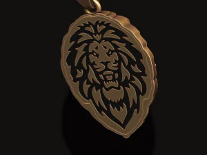 Lion pendant with diamonds and opened mouth 3D Print Model