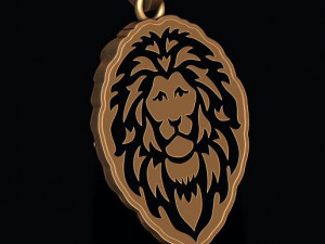 Lion pendant with diamonds and closed mouth Model do druku 3D