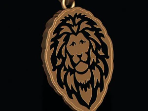 Lion pendant with diamonds and closed mouth 3D Print Model