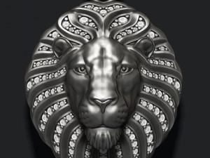 Lion pendant with diamonds and closed mouth Modelo de impresión 3D