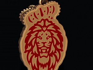 Lion pendant with diamonds and opened mouth 3d print model Model do druku 3D