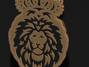 Lion pendant with diamonds and closed mouth with crown Modelo de impresión 3D