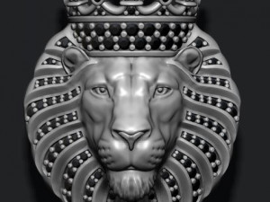 Lion pendant with diamonds and crown 3D Принт Модель