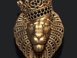 Lion pendant with diamonds and crown 3D प्रिंट मॉडल