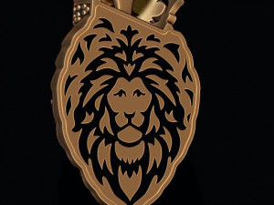 Lion pendant with diamonds and crown 3D प्रिंट मॉडल