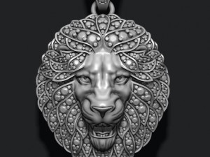 Leon pendant with diamonds and opened mouth 3D 프린트 모델