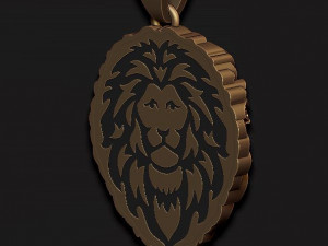 Leon pendant with diamonds and closed mouth 3D 打印模型