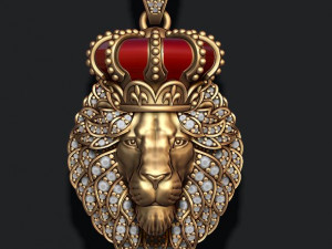 STL file Crown Diamond cute bear pendant with iced bail 3D print