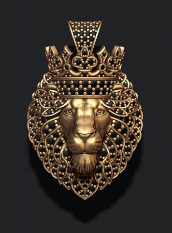 Leon pendant with diamonds and crown 3D-Druckmodell .c4d .max .obj .3ds .fbx .stl .blend 
