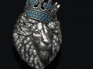 Leon pendant with diamonds and crown Modelo de impresión 3D