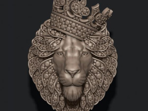 Leon pendant with diamonds and crown Modelo de impresión 3D