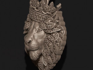 Leon pendant with diamonds and crown Modelo de impresión 3D