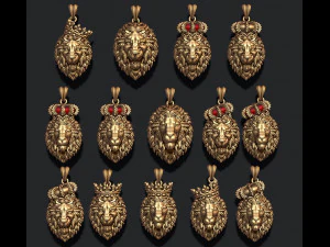 라이온 펜던트 팩 3D 프린트 모델