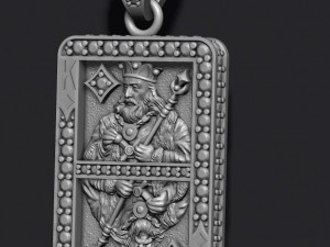 Diamonds king playing card pendant 3D Print Model