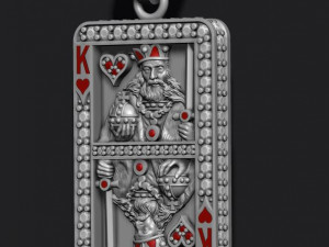 Heart king playing card pendant 3D-printmodel
