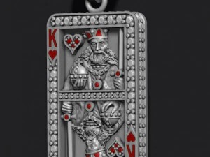 Heart king playing card pendant 3D Print Model