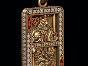 Heart king playing card pendant 3D-printmodel