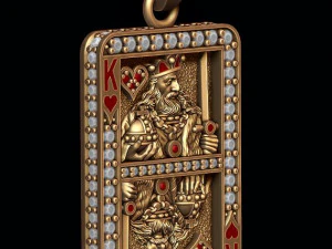 Heart king playing card pendant 3D Print Model