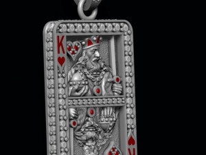 Heart king playing card pendant 3D-printmodel