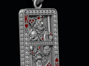 Heart king playing card pendant 3D Print Model