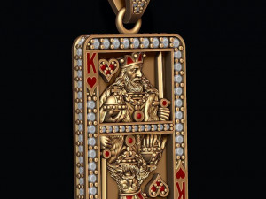 Heart king playing card pendant 3D-printmodel
