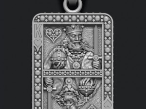 Heart king playing card pendant 3D-printmodel