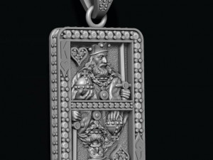 Heart king playing card pendant 3D-printmodel