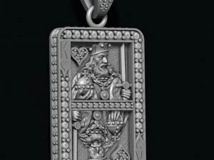 Heart king playing card pendant 3D Print Model