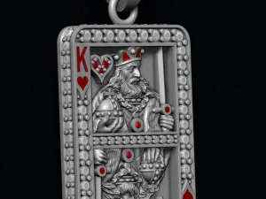 Heart king playing card pendant 3D Print Model