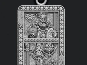 Heart king playing card pendant 3D Print Model