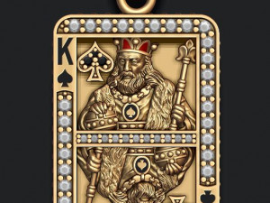 Spade king playing card pendant 3D-Druckmodell