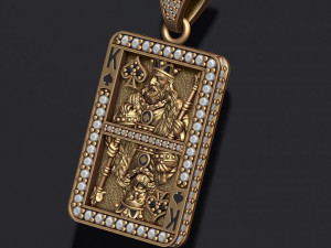 Spade king playing card pendant 3D-Druckmodell