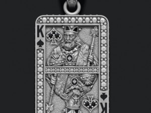 Spade king playing card pendant 3D-Druckmodell