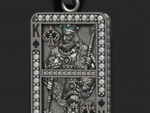 Spade king playing card pendant 3D-Druckmodell
