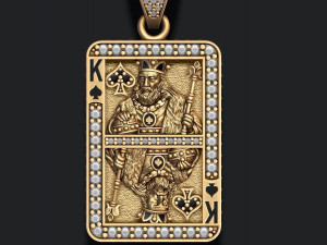 Spade king playing card pendant 3D-Druckmodell