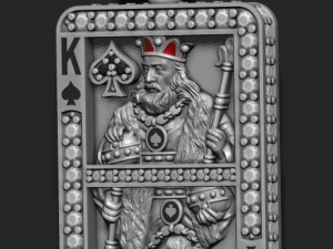 Spade king playing card pendant 3D-Druckmodell