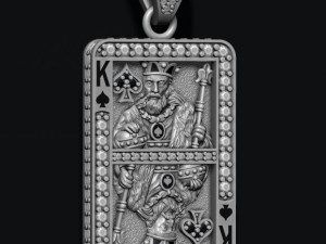 Spade king playing card pendant 3D-Druckmodell
