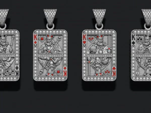 Playing cards kings pack set 3D Print Model